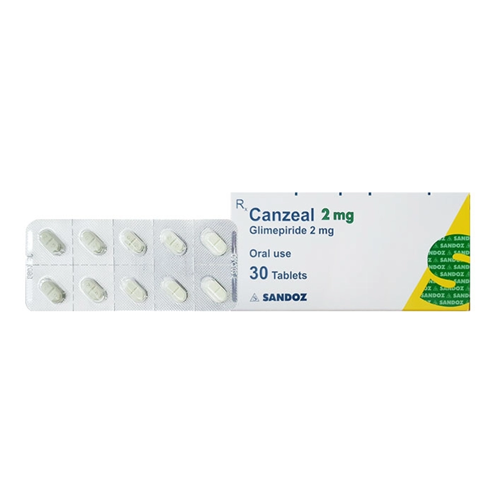Canzeal 2mg (Glimepiride 2mg) Sandoz 3 vỉ x 10 viên