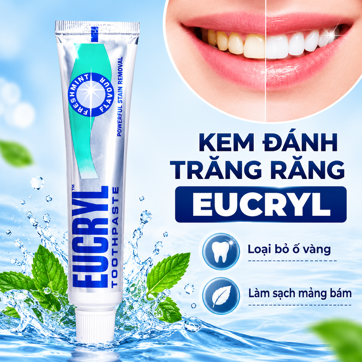 Kem đánh răng EUCRYL Tuýp 62g