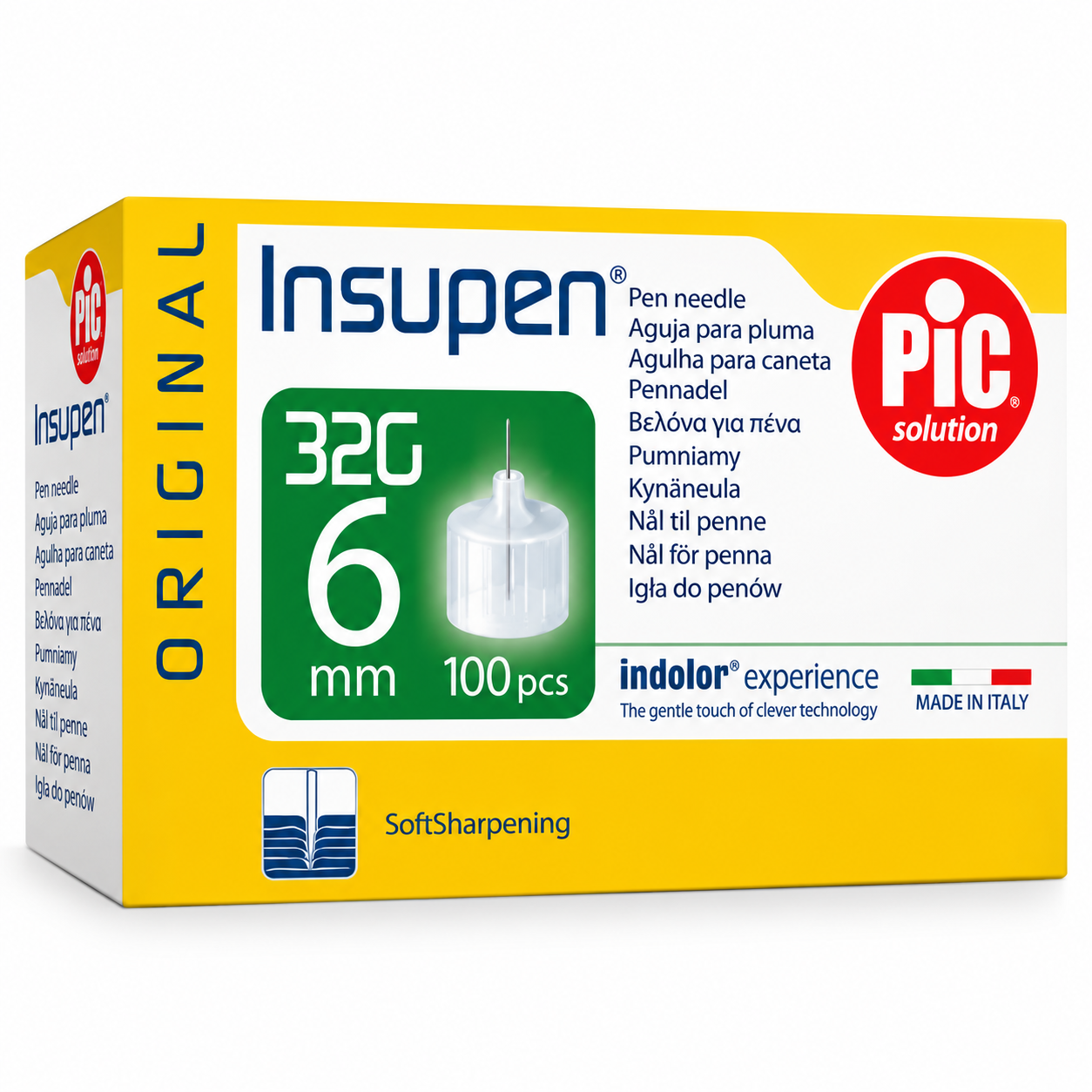 Đầu kim tiêm tiểu đường PIC Insupen 32gx 6mm 100 Cái