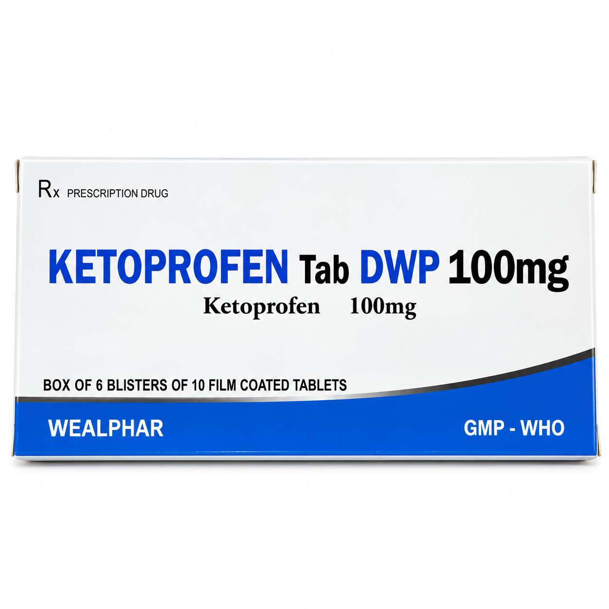 Ketoprofen Tab DWP 100mg Wealphar 6 vỉ x 10 viên