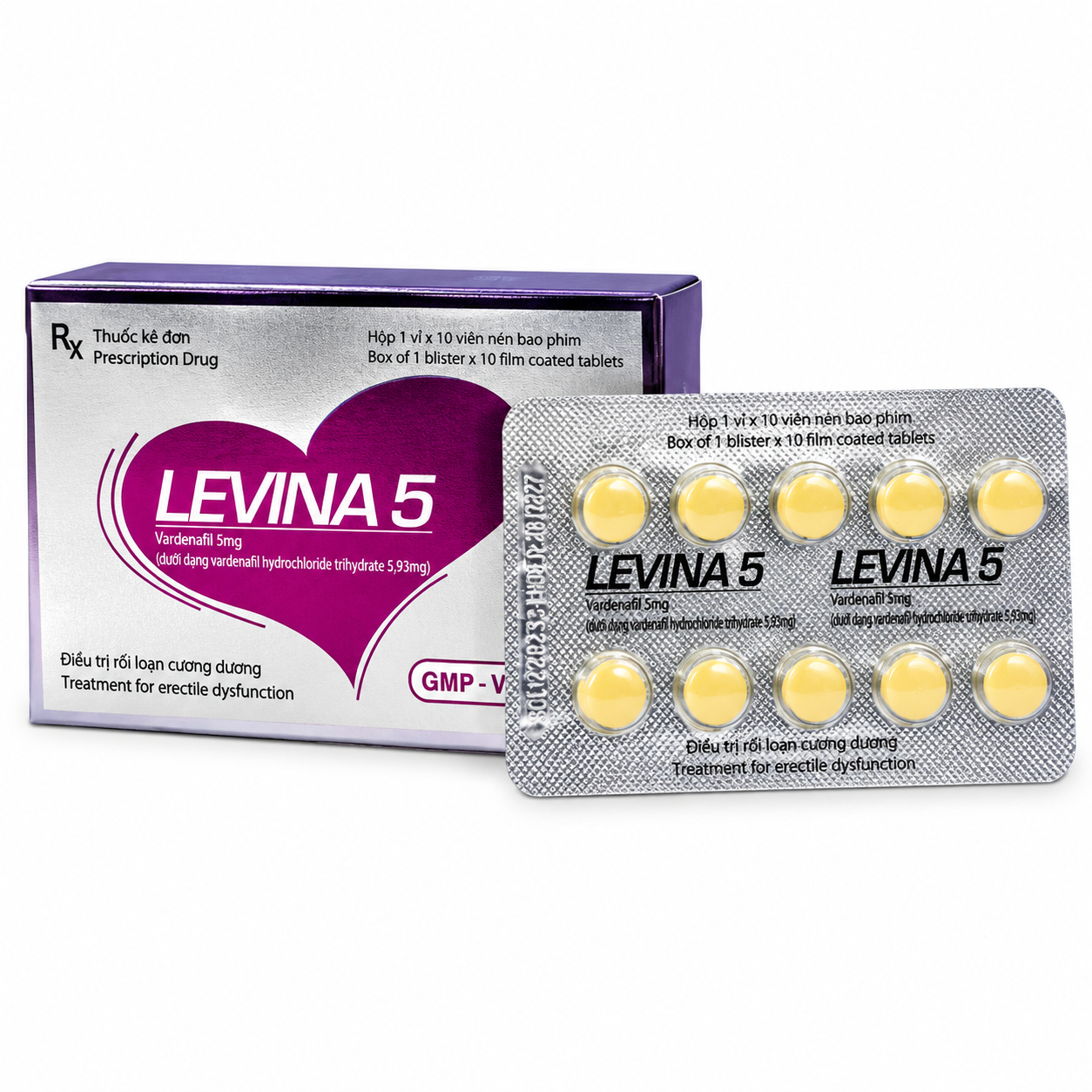 Levina 5 ( Vardenafil 5mg ) Cophavina 1 vỉ x 10 viên