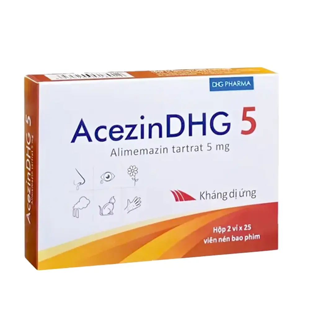 AcezinDHG 5 (Alimemazine 5 mg) DHG 2 vỉ x 25 viên