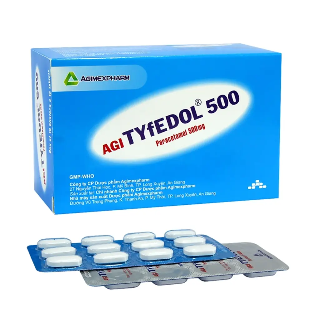 Agi-Tyfedol 500 Agimexpharm 10 vỉ x 12 viên