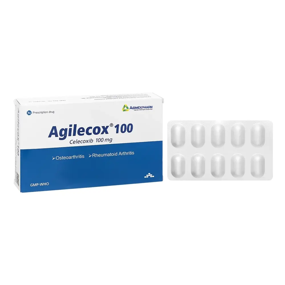 Agilecox 100 (Celecoxib 100 mg) Agimexpharm 2 vỉ x 10 viên