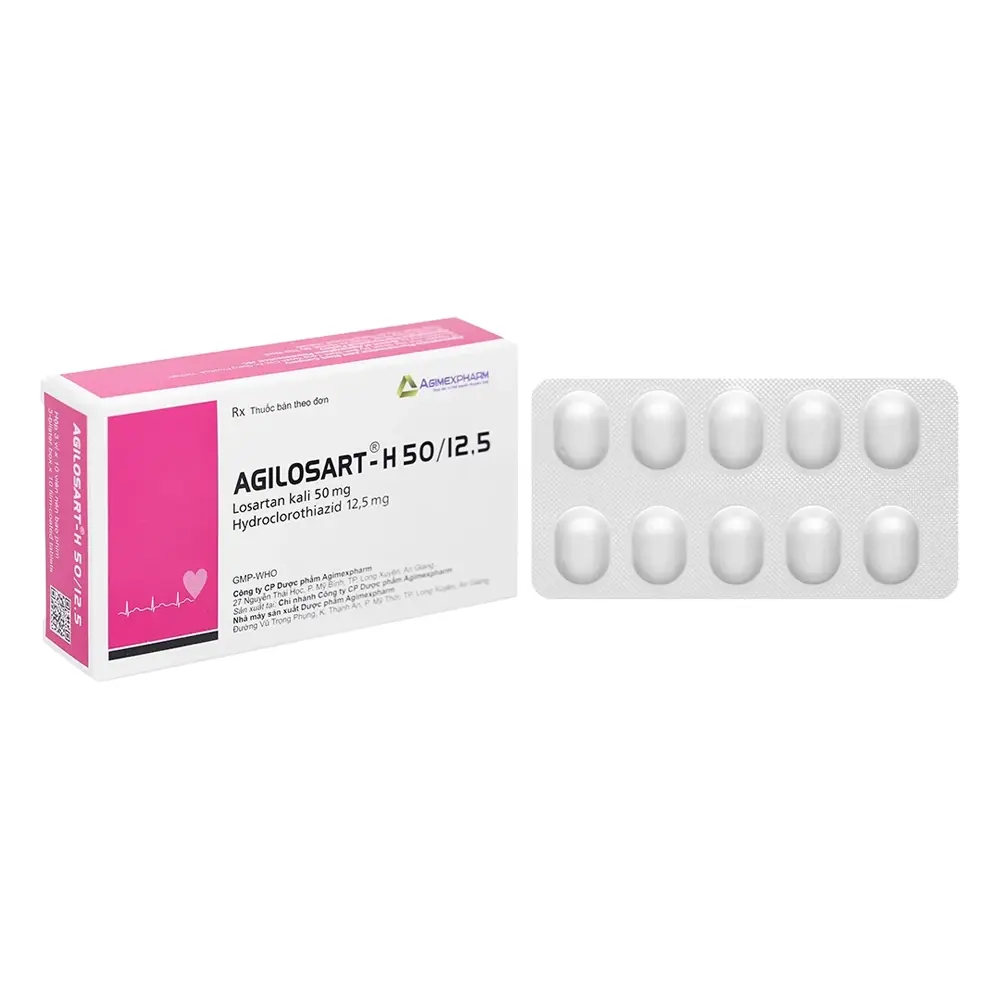 Agilosart-H 50/12.5 Agimexpharm 3 vỉ x 10 viên