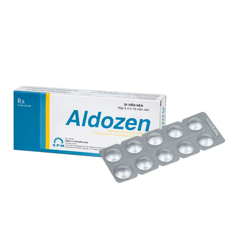 Aldozen (Alpha Chymotrypsin 4.2 mg) S.P.M 3 vỉ x 10 viên