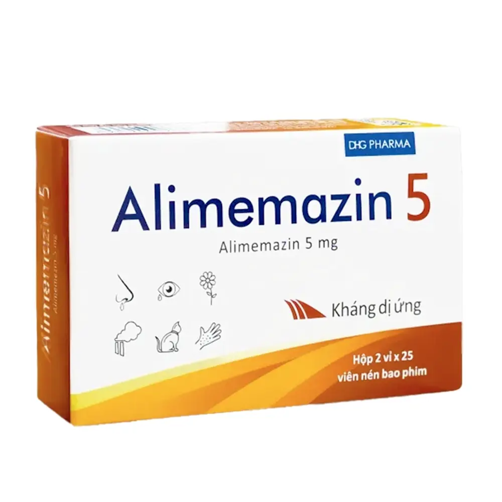 Alimemazin 5 DHG 2 vỉ x 25 viên