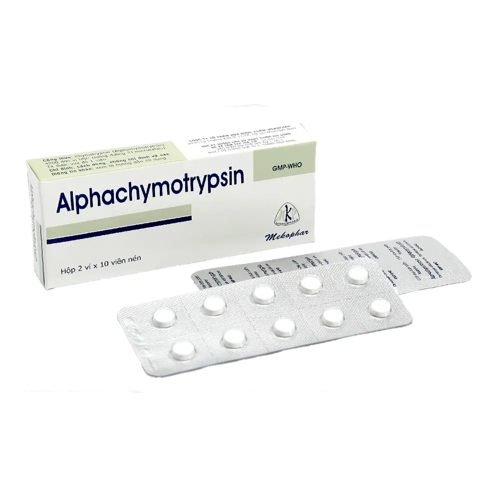 Alphachymotrypsin Mekophar 2 vỉ x 10 viên