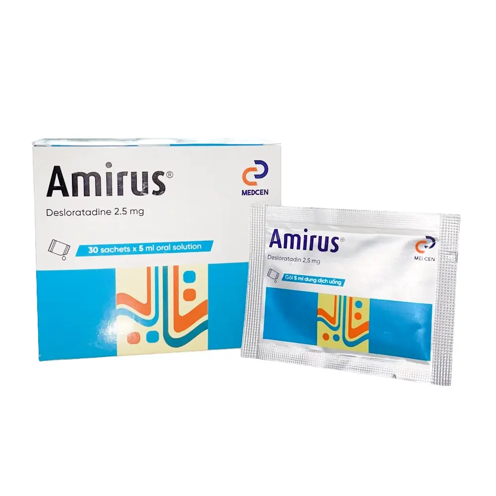 Amirus (Desloratadine 2.5 mg/5 ml) Medcen 30 gói x 5ml