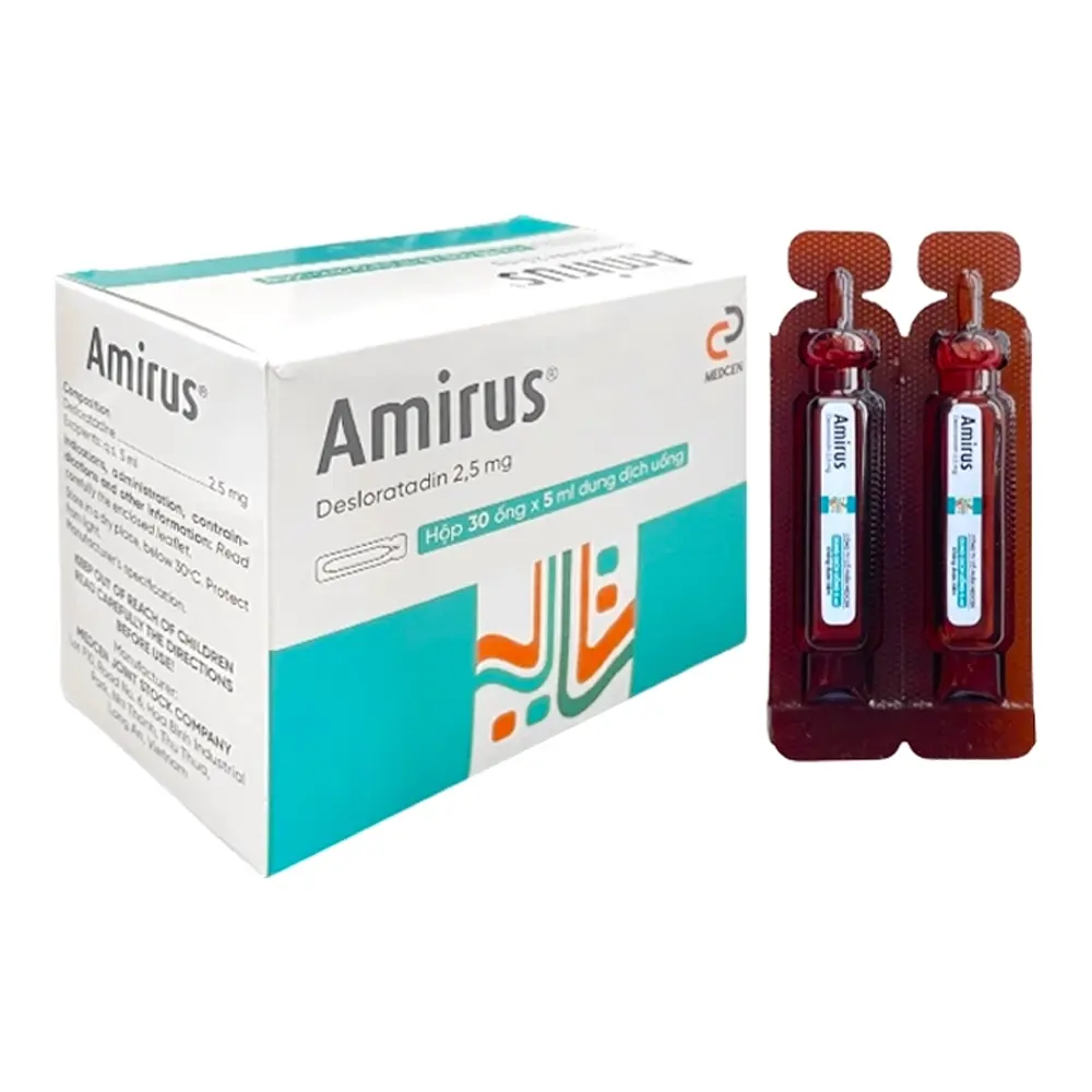 Amirus (Desloratadine 2.5 mg/5 ml) Medcen 30 ống x 5ml