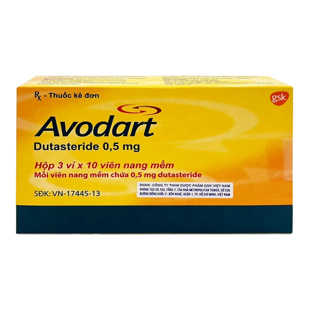 Avodart 0.5 (Dutasteride 0.5 mg) GSK 3 vỉ x 10 viên