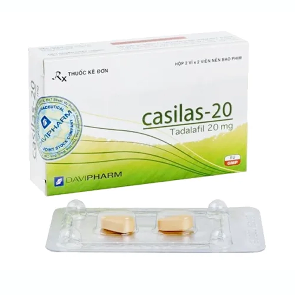 Casilas-20 (Tadalafil 20mg) Davipharm 2 vỉ x 2 viên
