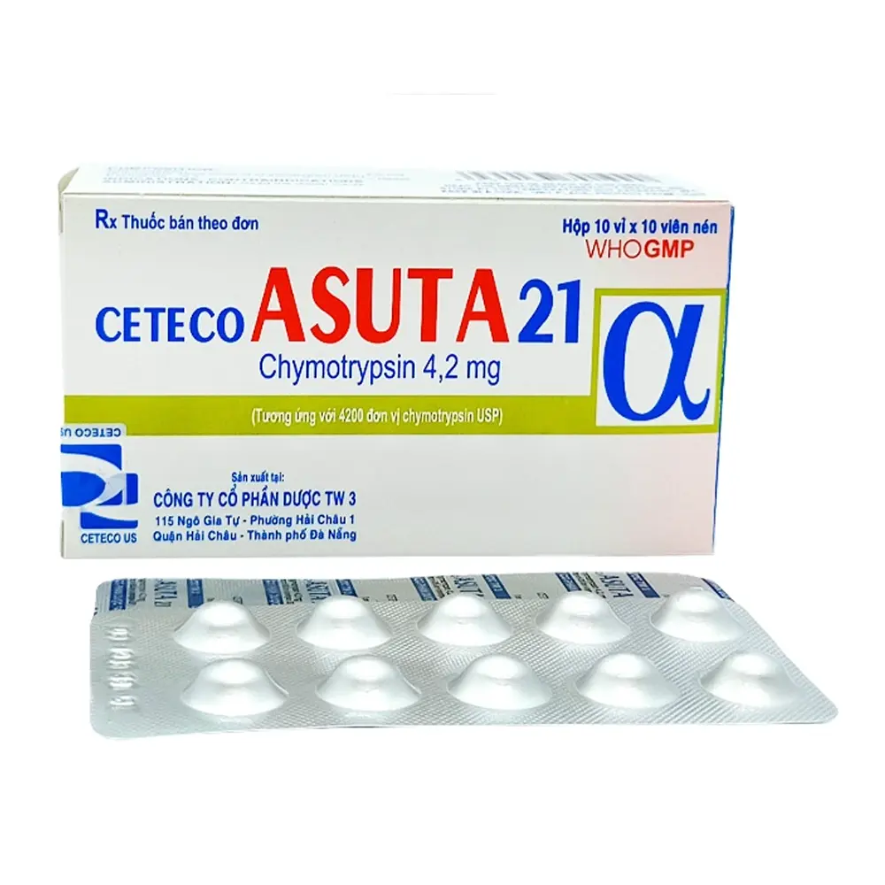 Cetecoasuta 21(Alpha Chymotrypsin 4.2 mg) Foripharm 10 vỉ x 10 viên