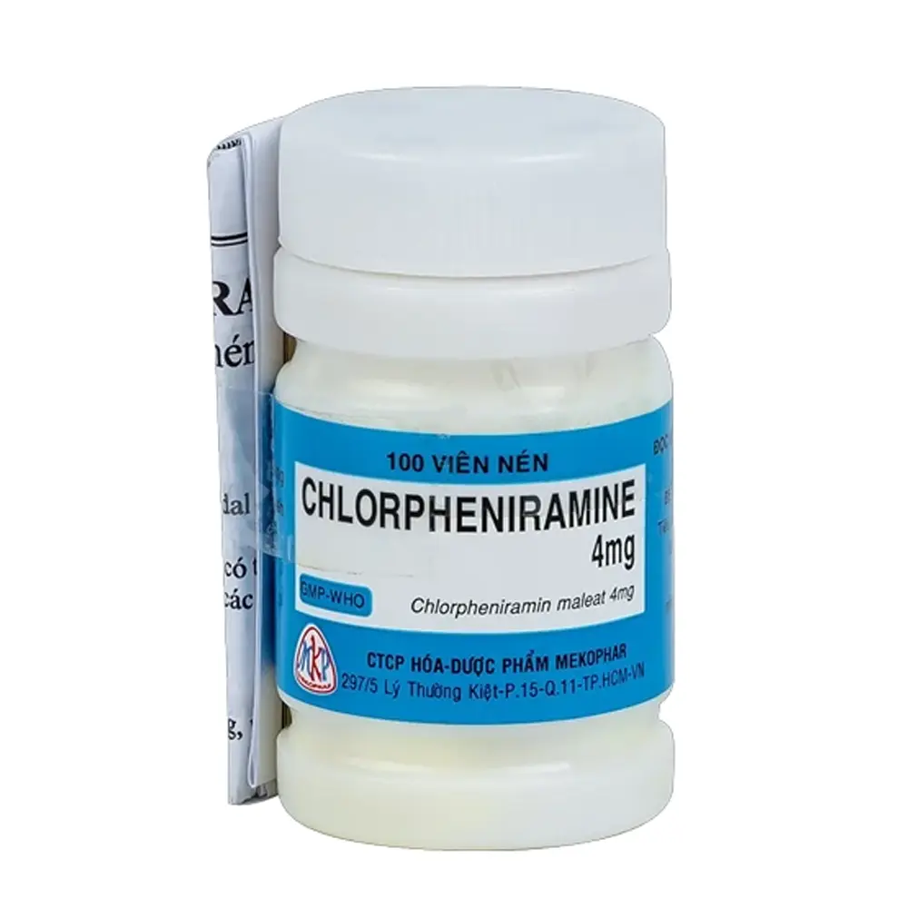 Chlorpheniramine 4 Mekophar 1 lọ x 100 viên