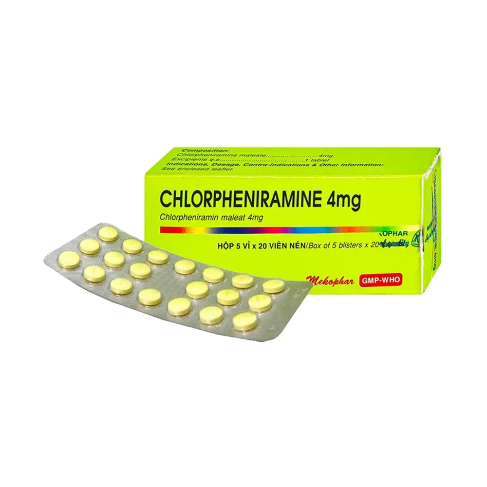 Chlorpheniramine 4 mg Mekophar 5 vỉ x 20 viên