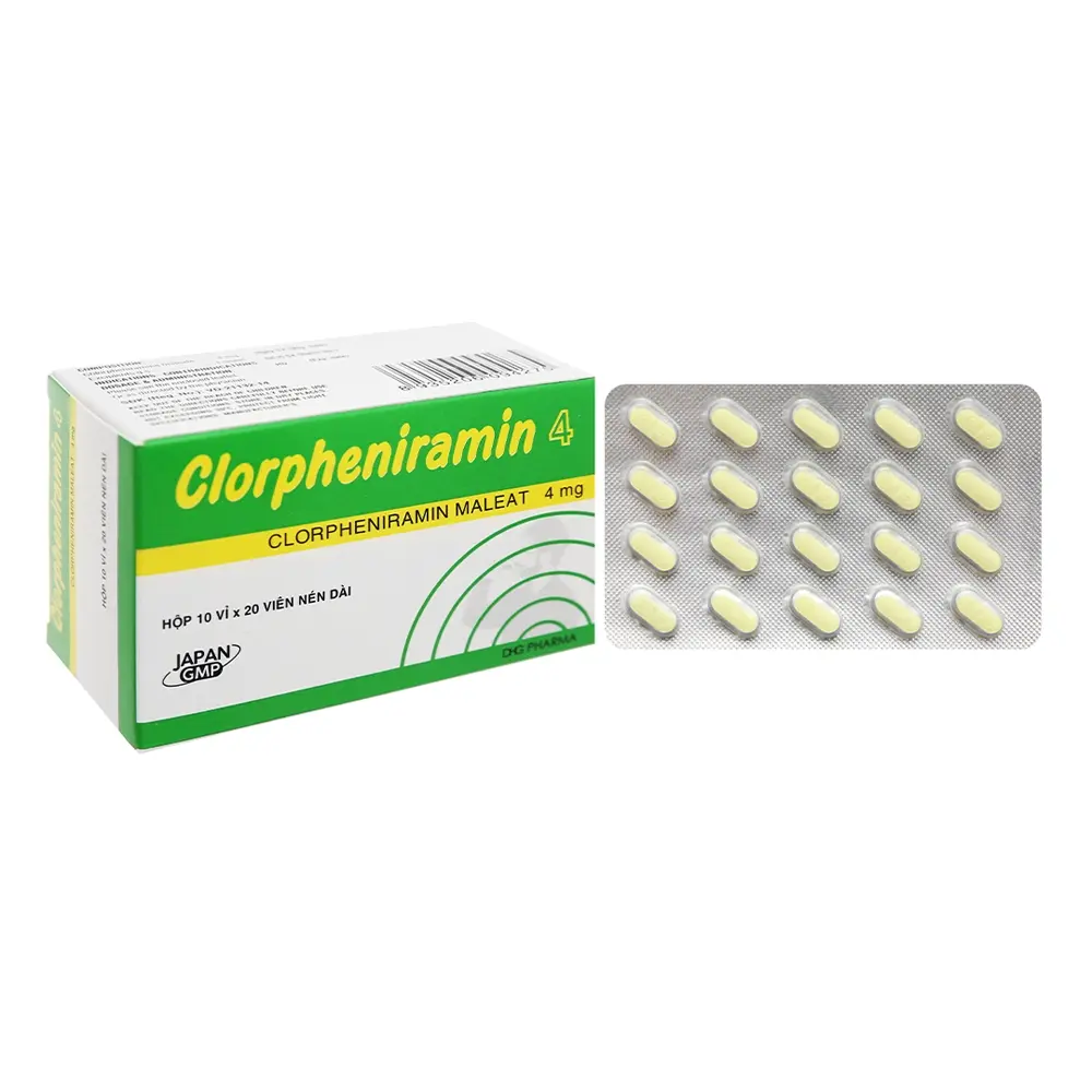 Clorpheniramin 4 DHG 10 vỉ x 20 viên