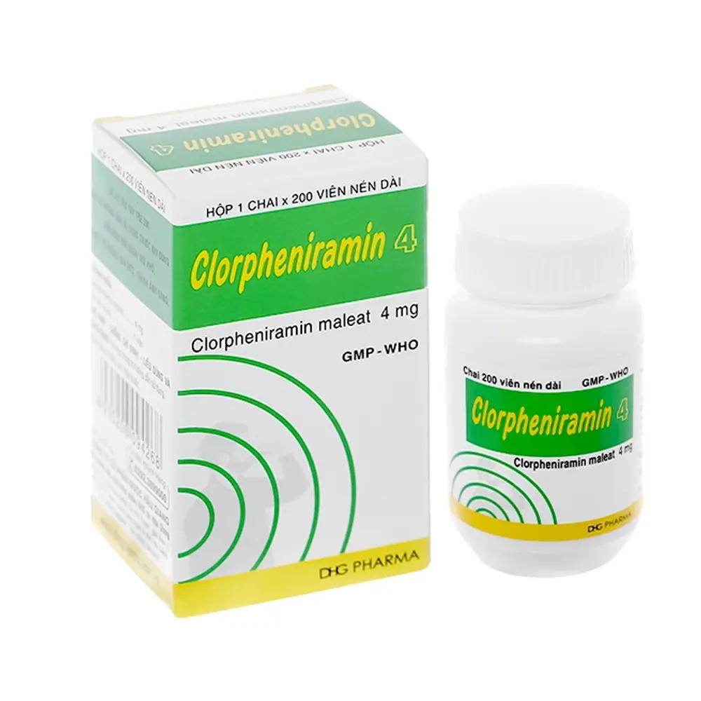 Clorpheniramin 4 DHG 1 lọ 200 viên