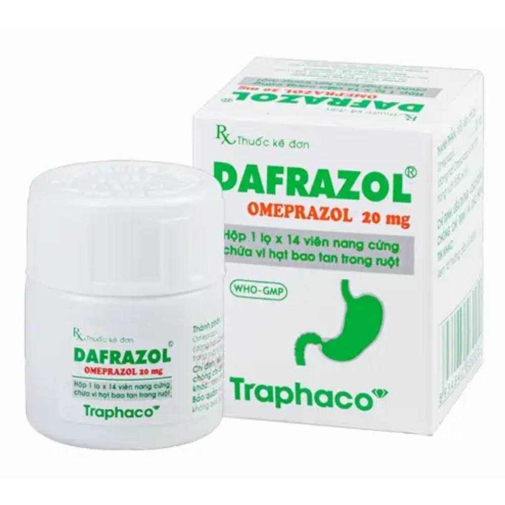 Dafrazol (Omeprazol 20mg) Traphaco lọ 14 viên