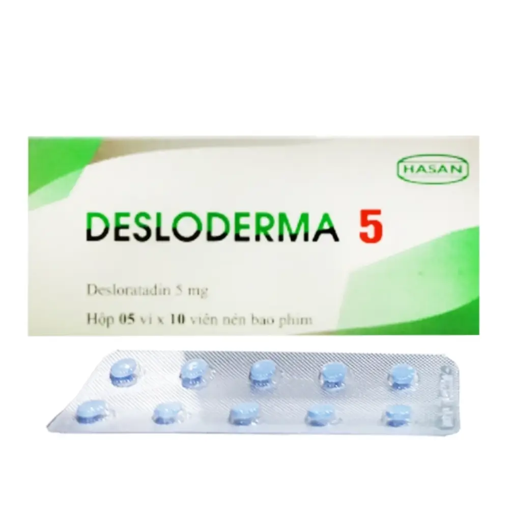Desloderma 5 (Desloratadine 5 mg) Hasan 5 vỉ x 10 viên