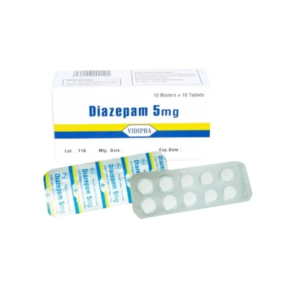 Diazepam 5 mg Vidipha 10 vỉ x 10 viên
