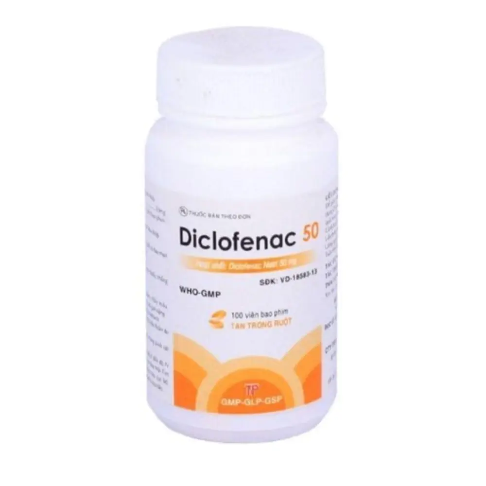 Diclofenac 50 Thành Nam 1 lọ x 100 viên