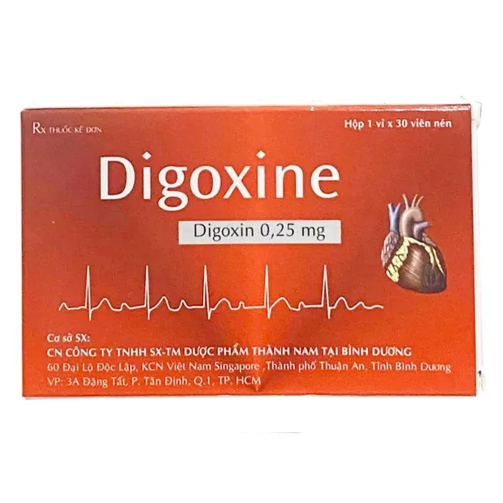 Digoxine 0.25mg Thành Nam 1 vỉ x 30 viên