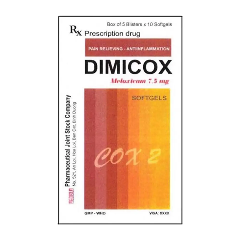 Dimicox 7.5 mg Medisun 5 vỉ x 10 viên