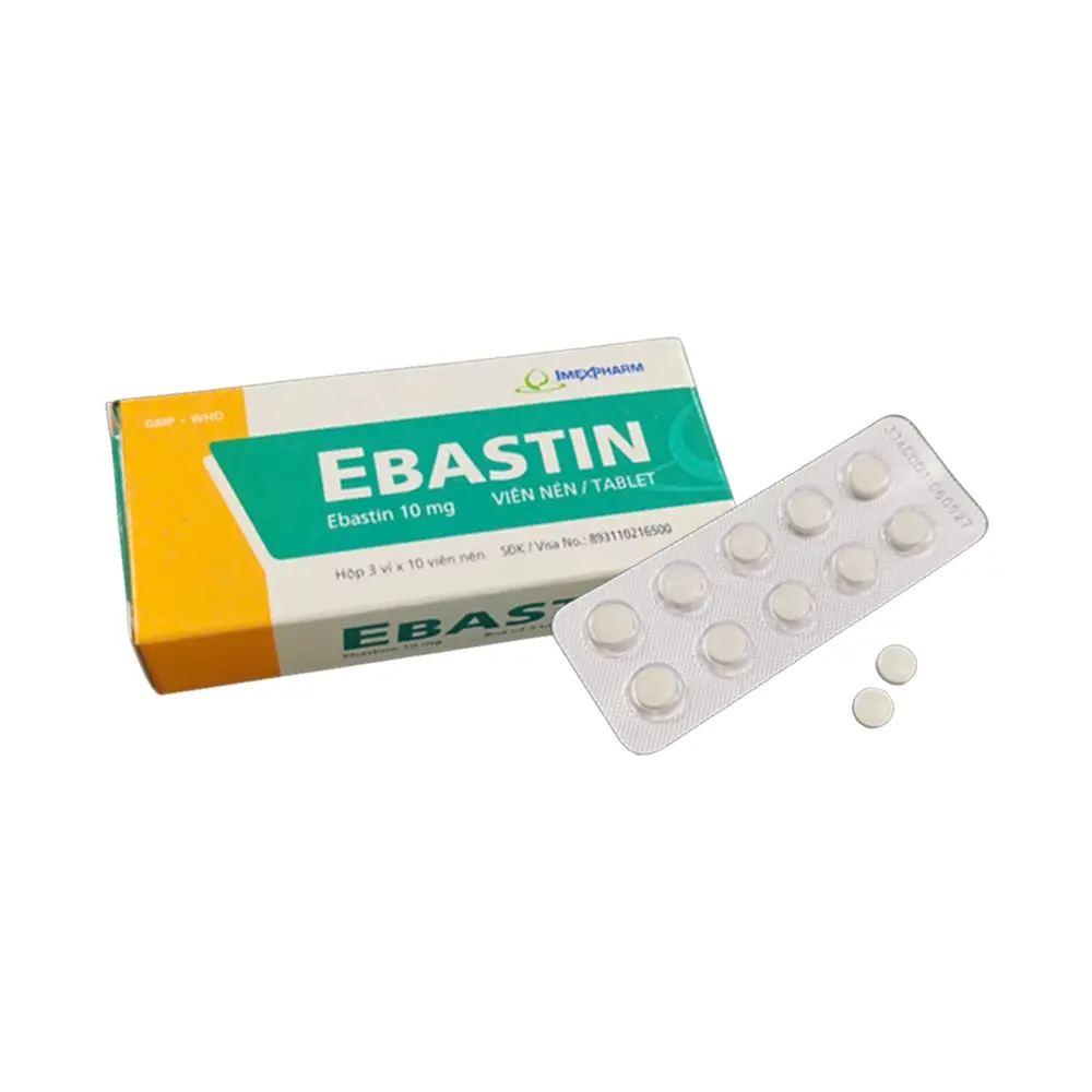 Ebastin 10 mg Imexpharm 3 vỉ x 10 viên