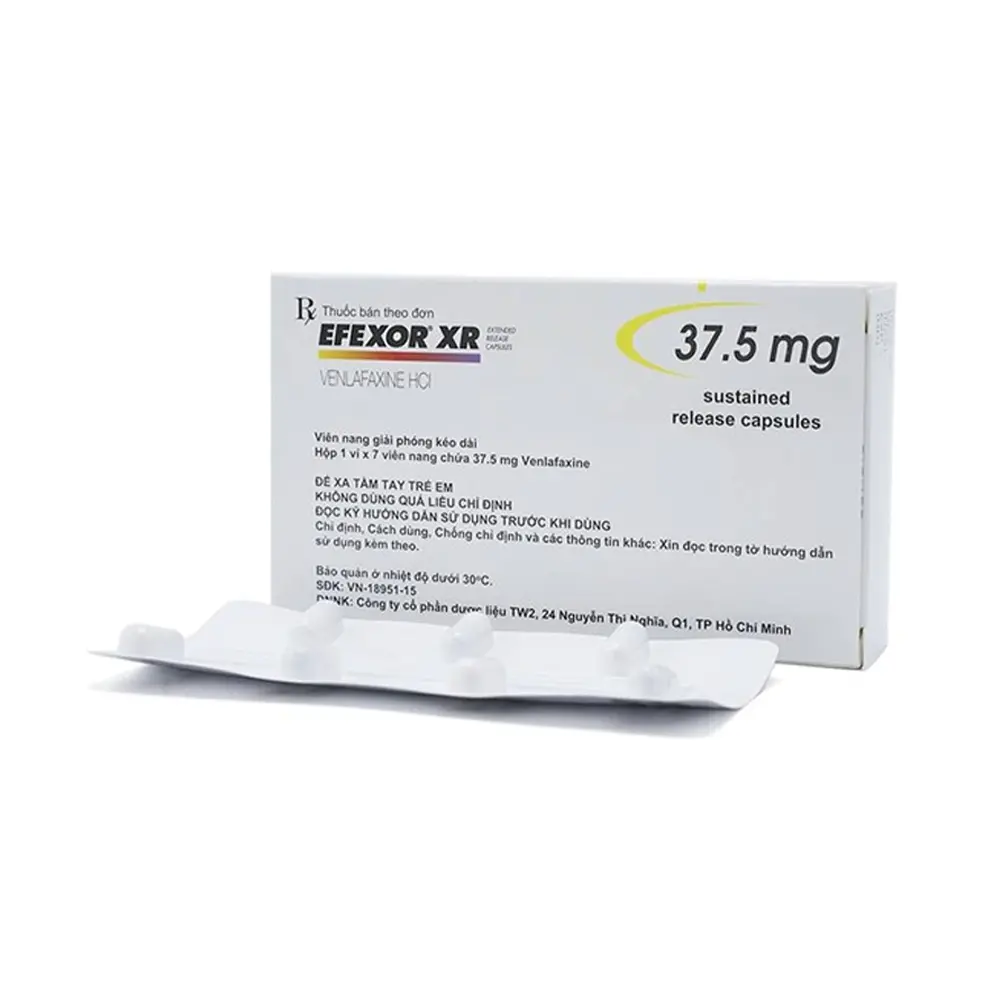 Efexor XR 37.5 (Venlafaxin 37.5 mg) Pfizer 1 vỉ x 7 viên