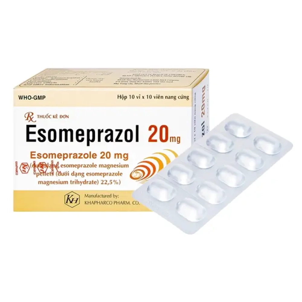 Esomeprazol 20mg Khapharco 10 vỉ x 10 viên