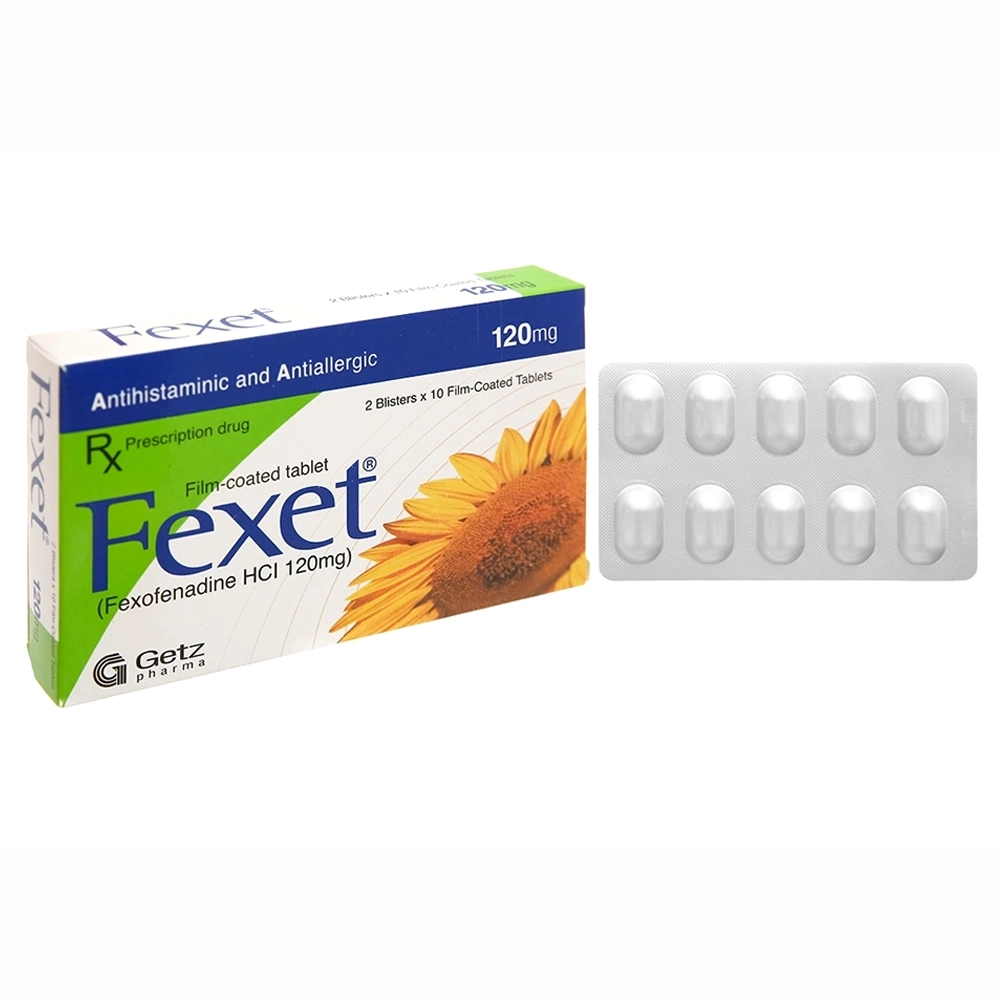 Fexet 120mg (Fexofenadin 120mg) Getz Pharma 2 vỉ x 10 viên