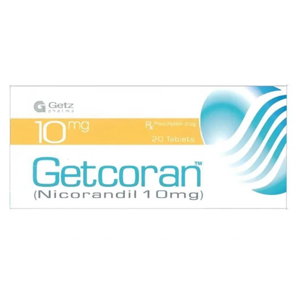 Getcoran 10mg (Nicorandil 10mg) Getz Pharma 2 vỉ x 10 viên