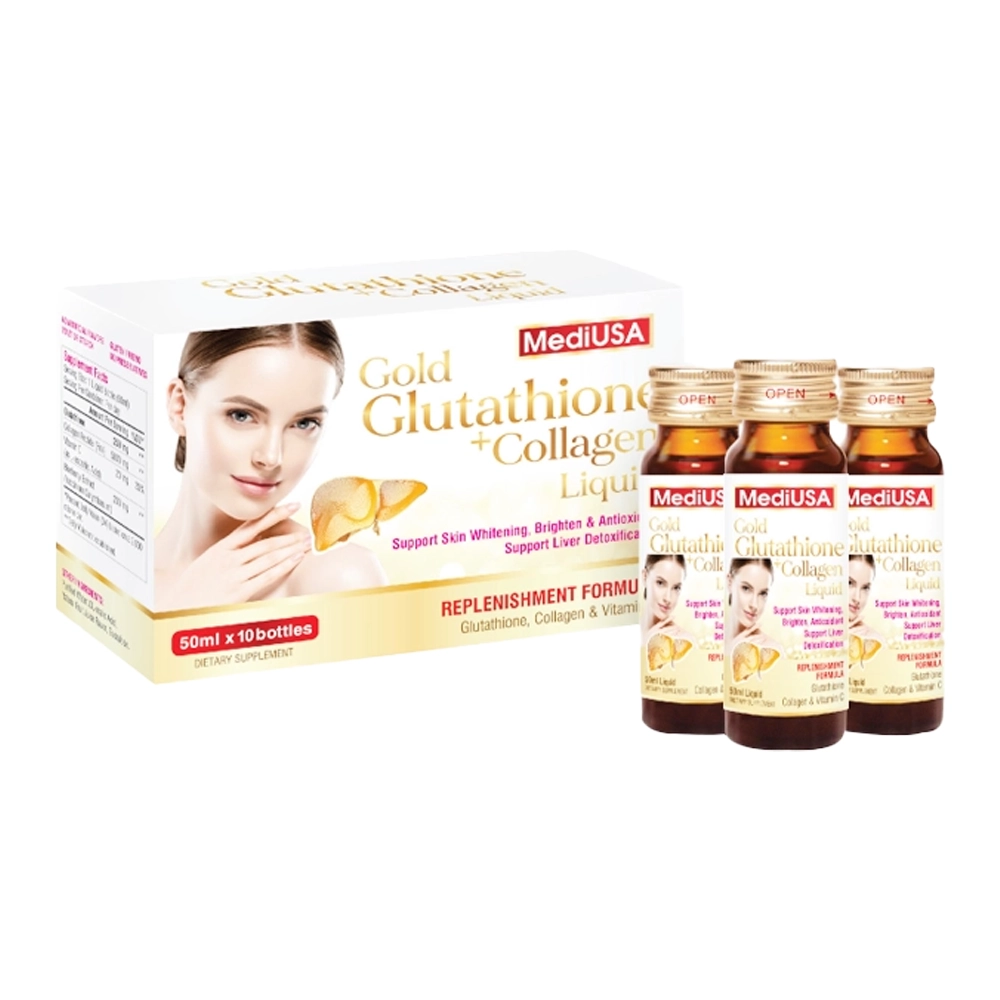 Gold Glutathione +Collagen Liquid MediUSA 10 chai x 50ml