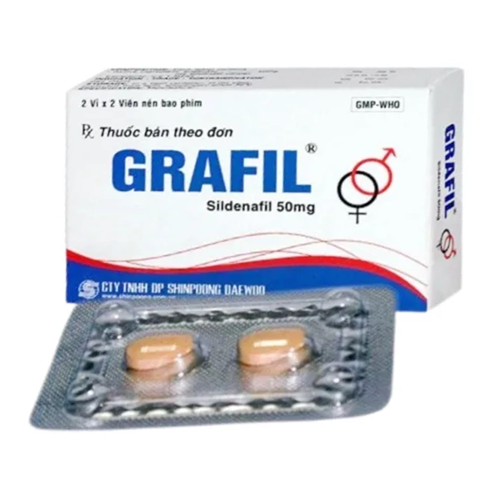 Grafil (Sildenafil 50mg) Shinpoong 2 vỉ x 2 viên
