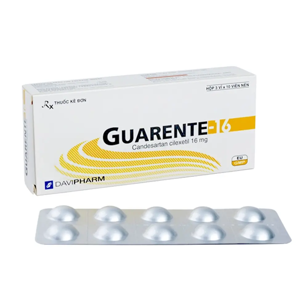 Guarente-16 (Candesartan 16 mg) Davipharm 3 vỉ x 10 viên