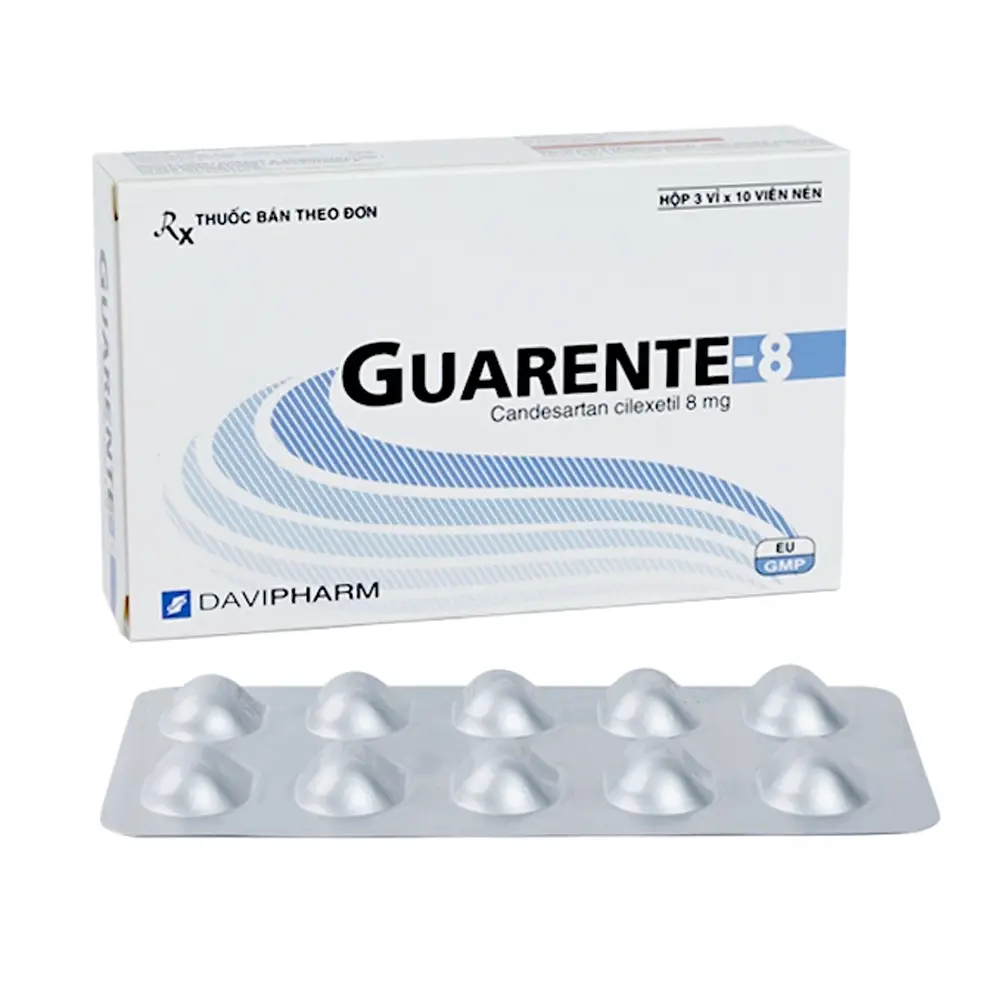 Guarente-8 (Candesartan 8mg) Davipharm 3 vỉ x 10 viên