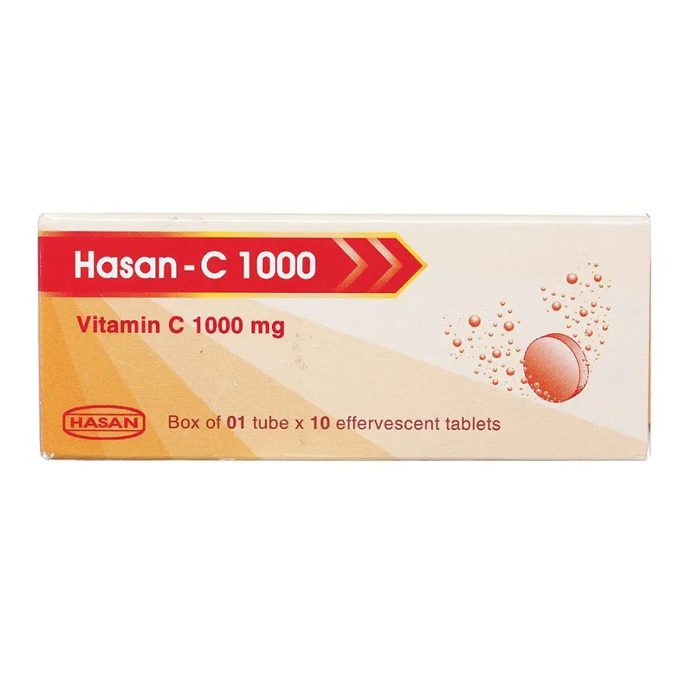 Hasan-C 1000 (Acid Ascorbic 1000 mg) Hasan tuýp 10 viên