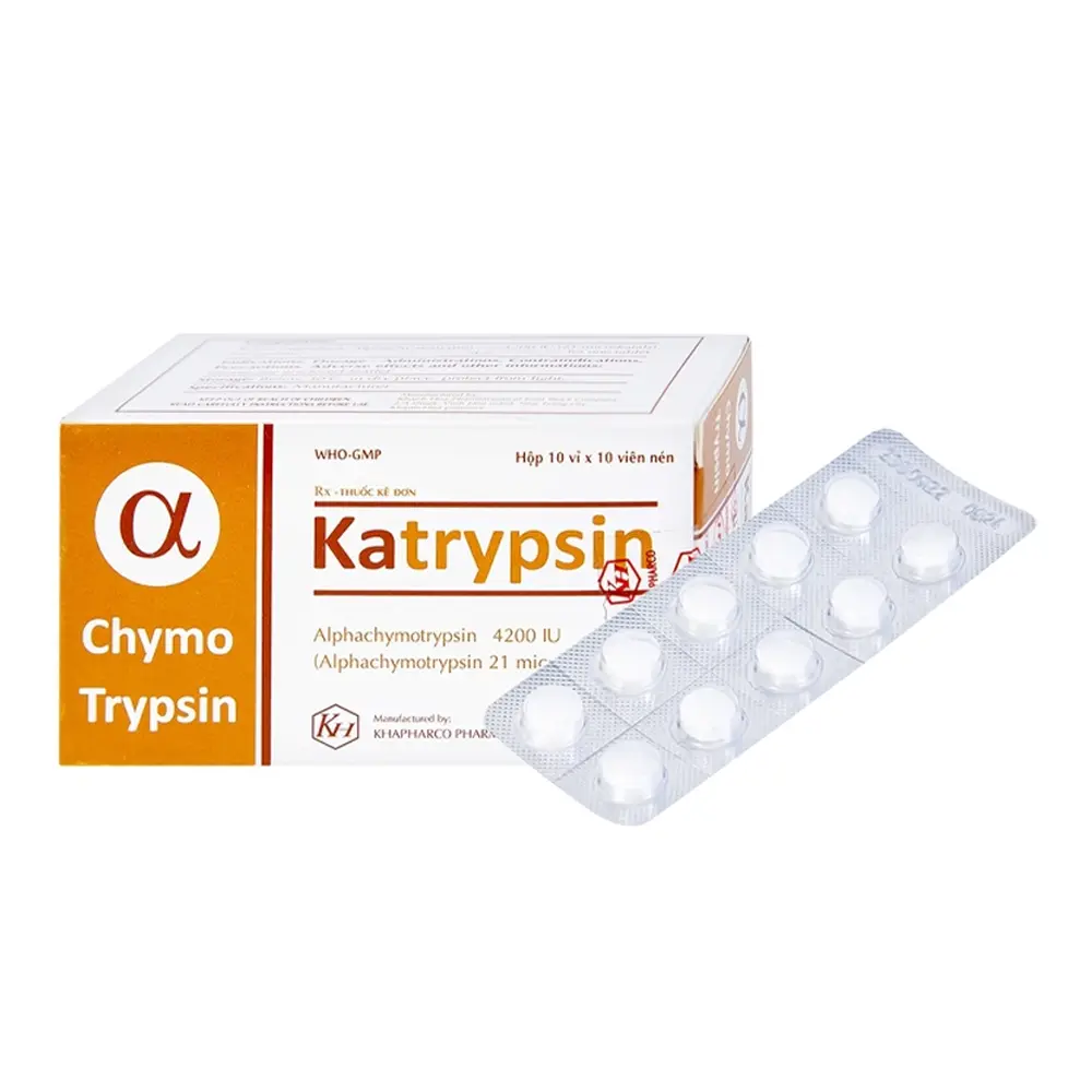 Katrypsin 4200IU Khapharco 10 vỉ x 10 viên