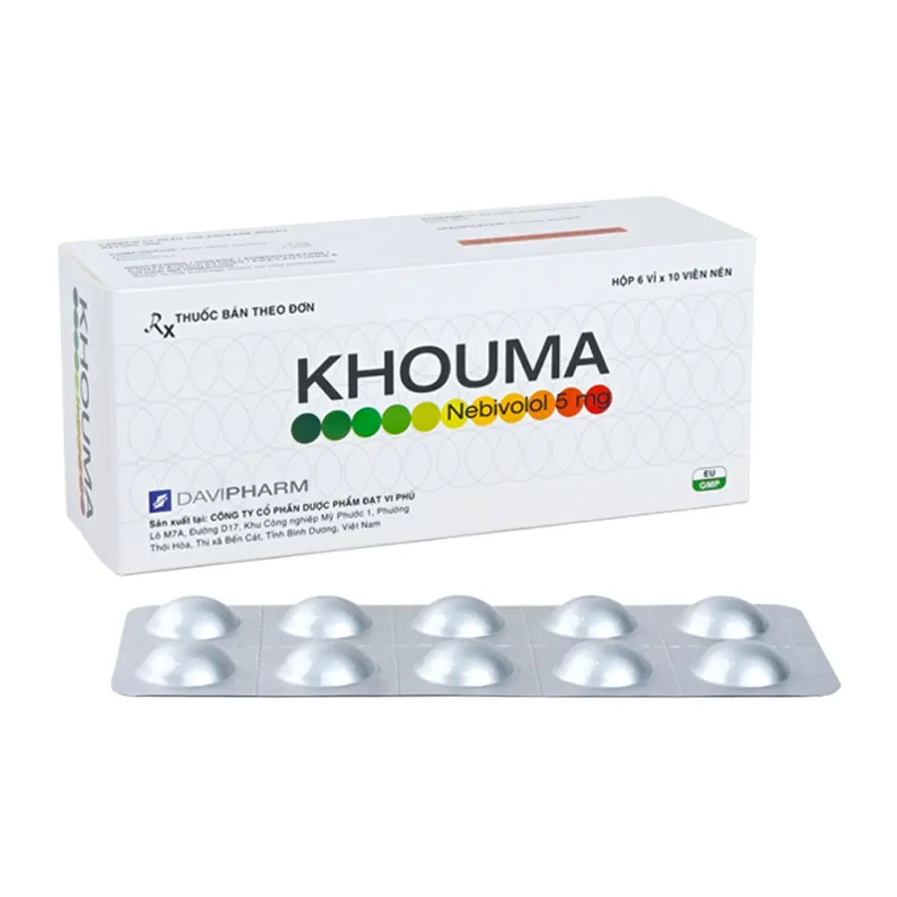 Khouma 5 mg (Nebivolol 5 mg) Davipharm 60 viên