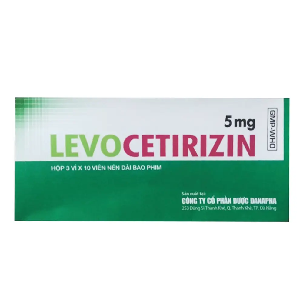 Levocetirizin 5 mg Danapha 3 vỉ x 10 viên