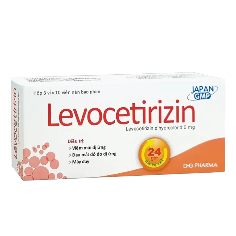 Levocetirizin 5 mg DHG 3 vỉ x 10 viên