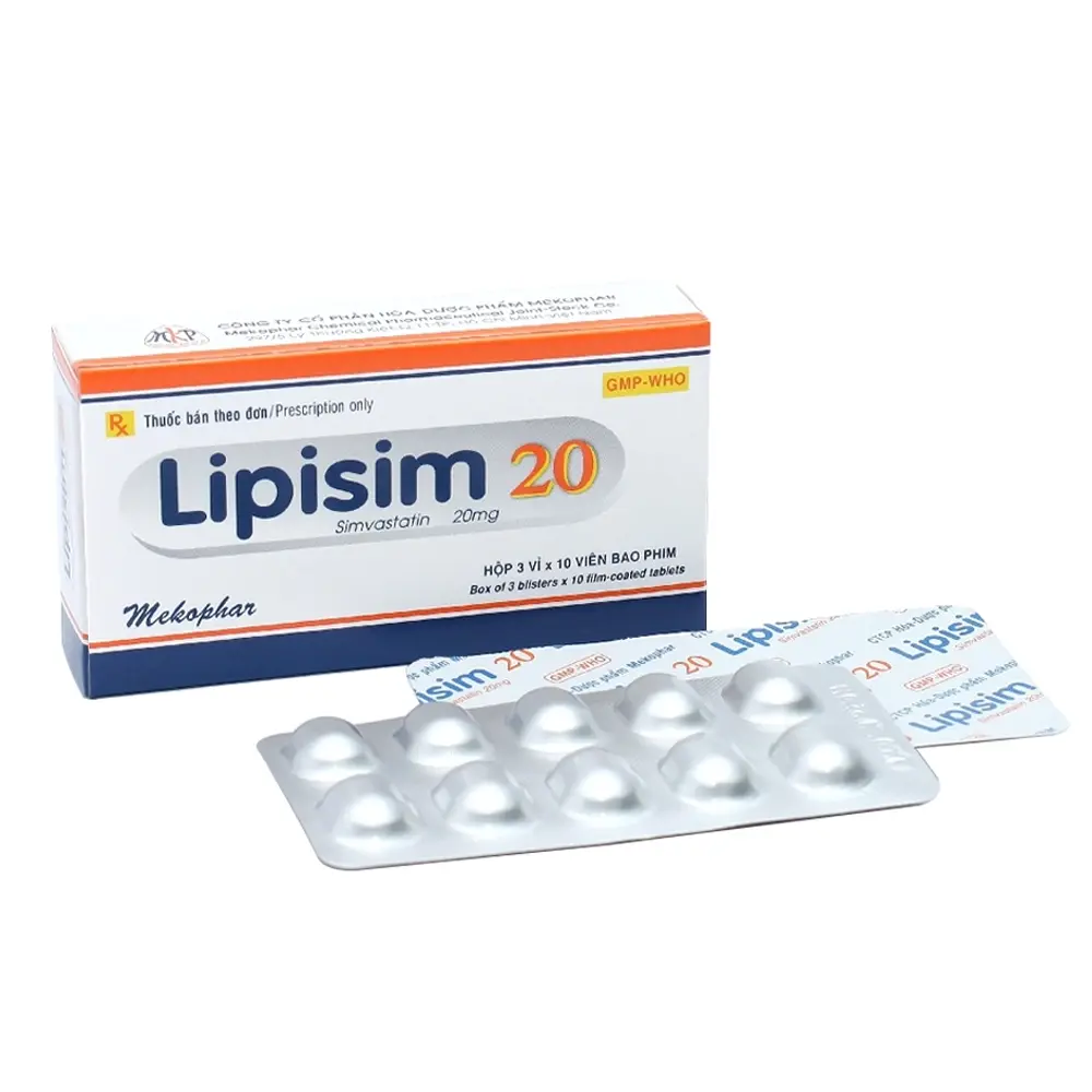 Lipisim 20 Mekophar 3 vỉ x 10 viên