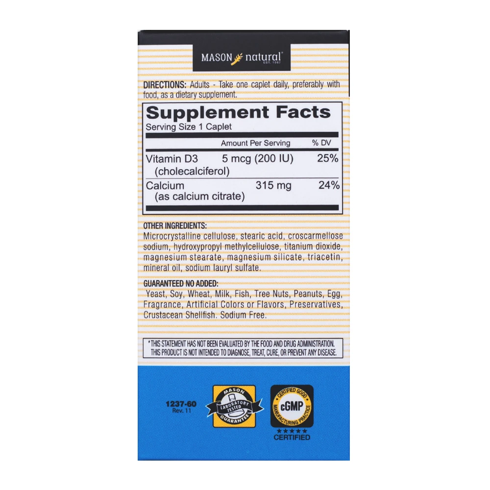Mason Natural Calcium Citrate + D3 60 viên - 5