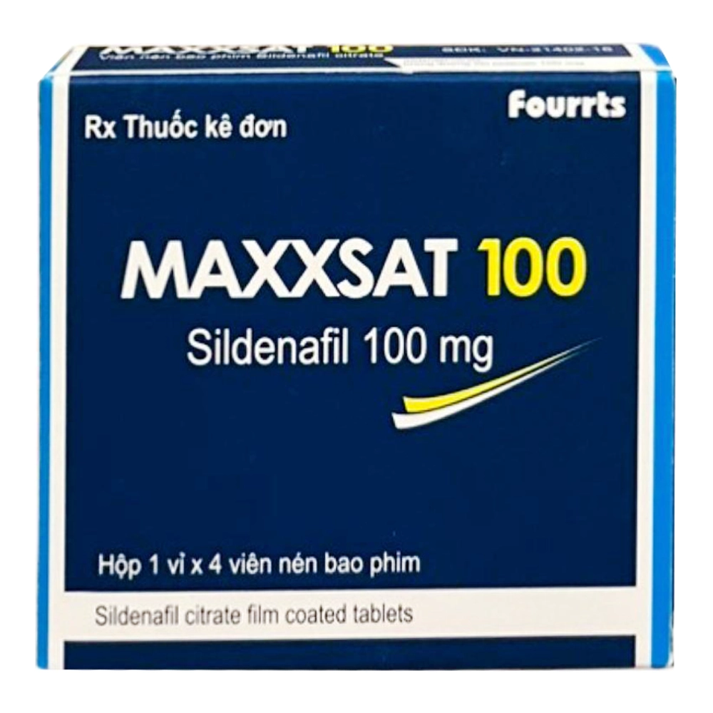 Maxxsat 100 ( Sildenafil 100mg ) Fourrts 1 vỉ x 4 viên