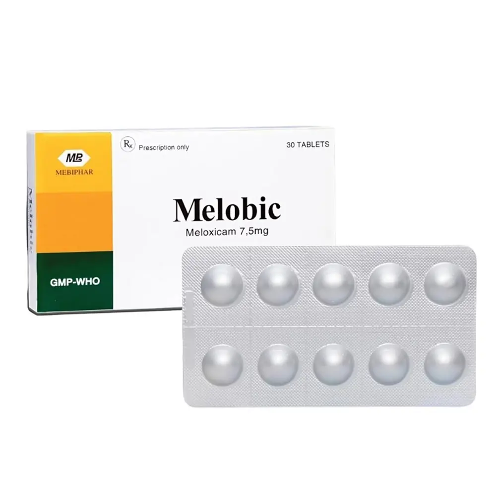 Melobic 7.5 mg Mebiphar 3 vỉ x 10 viên
