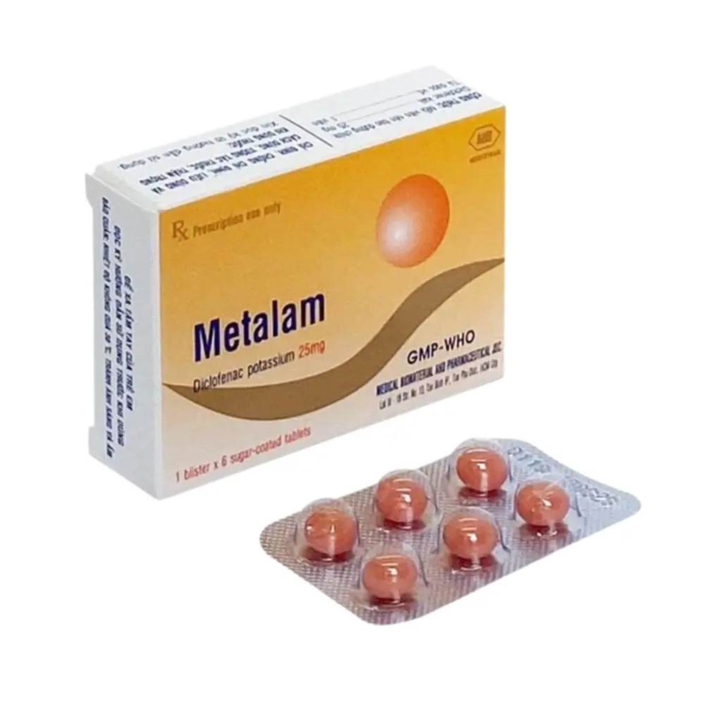 Metalam 25 mg Mebiphar 1 vỉ x 6 viên