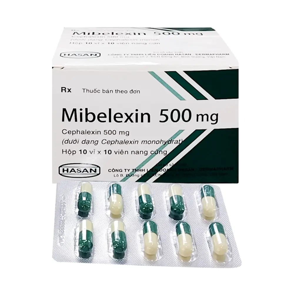 Mibelexin 500 mg Hasan 10 vỉ x 10 viên