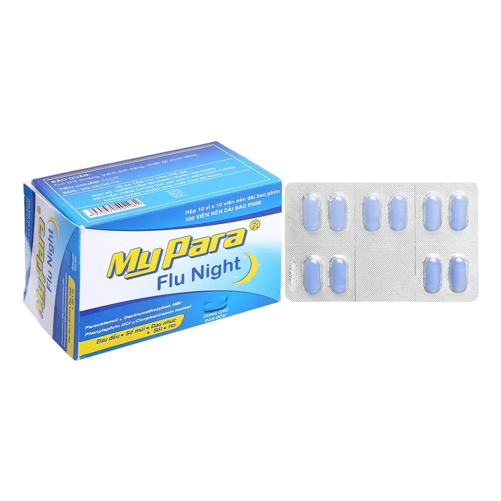 MyPara Flu Night S.P.M 10 vỉ x 10 viên