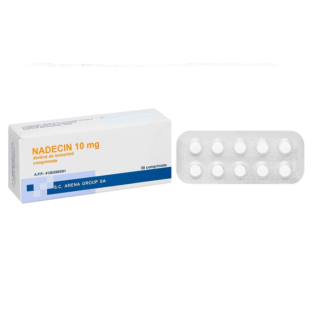 Nadecin 10mg (Isosorbid dinitrat 10mg) S.C. Arena 3 vỉ x 10 viên