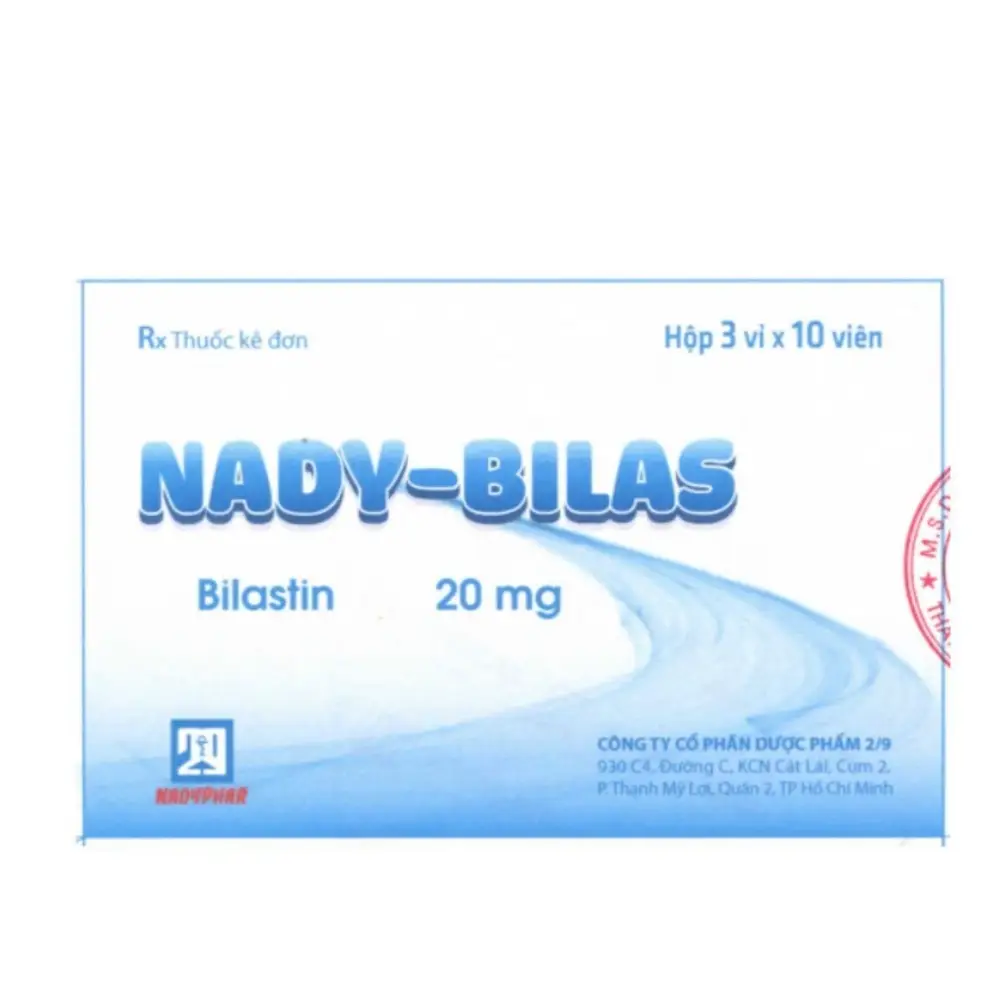 Nady-Bilas (Bilastine 20 mg) Nadyphar 3 vỉ x 10 viên